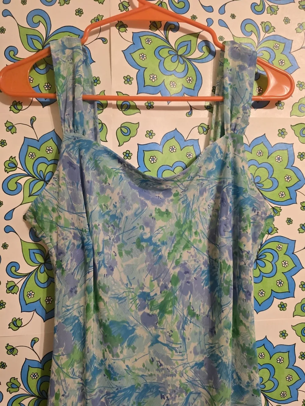 Vintage | Blue & Green Fairy Flutter Hem Dress - Picture 2 of 6